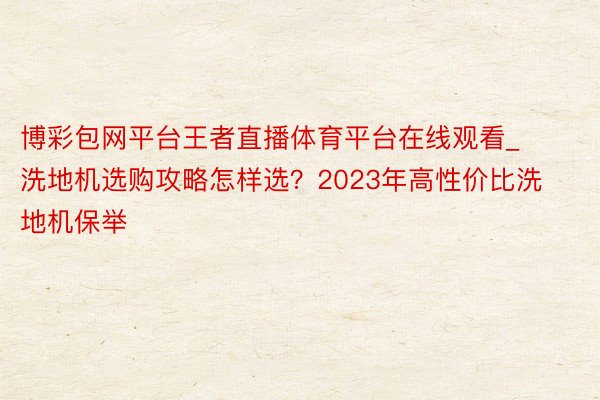 博彩包网平台王者直播体育平台在线观看_洗地机选购攻略怎样选？2023年高性价比洗地机保举